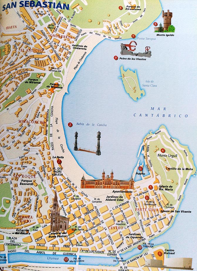 San Sebastián Mapa Pais Vasco